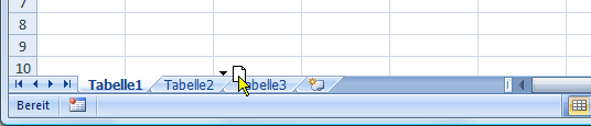 verschieben von Arbeitsblättern mit der Maus
