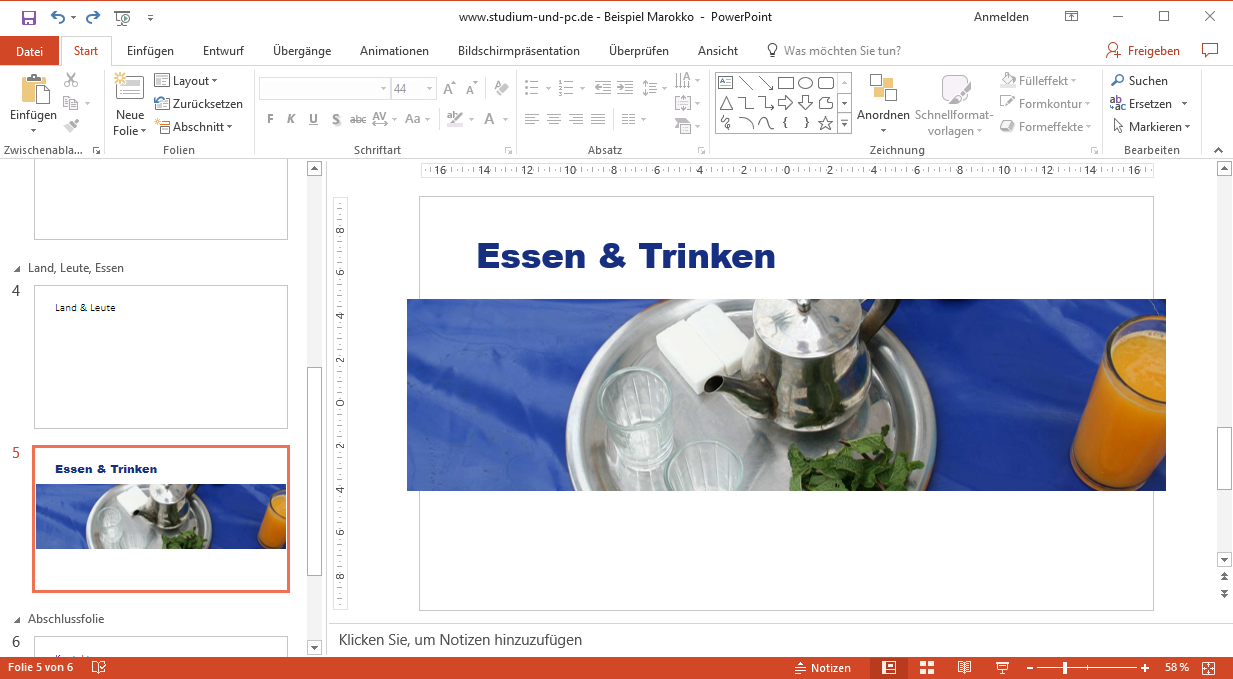 fertig platziertes Bild in PowerPoint