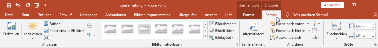 kontextsensitives Menüband