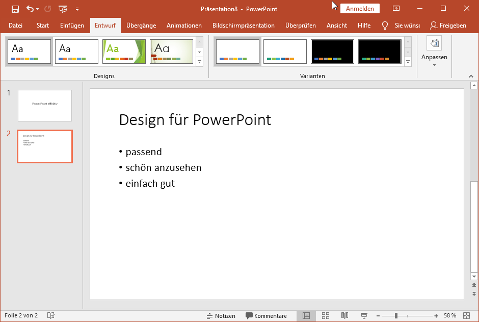 Layout Von Der Stange Entwurf Design In Powerpoint